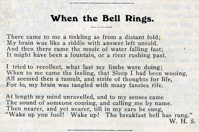 When the Bell Rings - Poem by William Sloane.